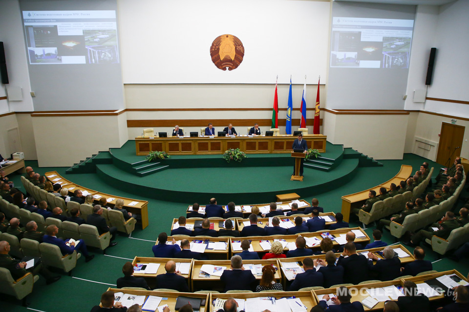 Заседание Совместной коллегии МЧС Беларуси, МВД Казахстана и МЧС России походит в Могилеве. Фото