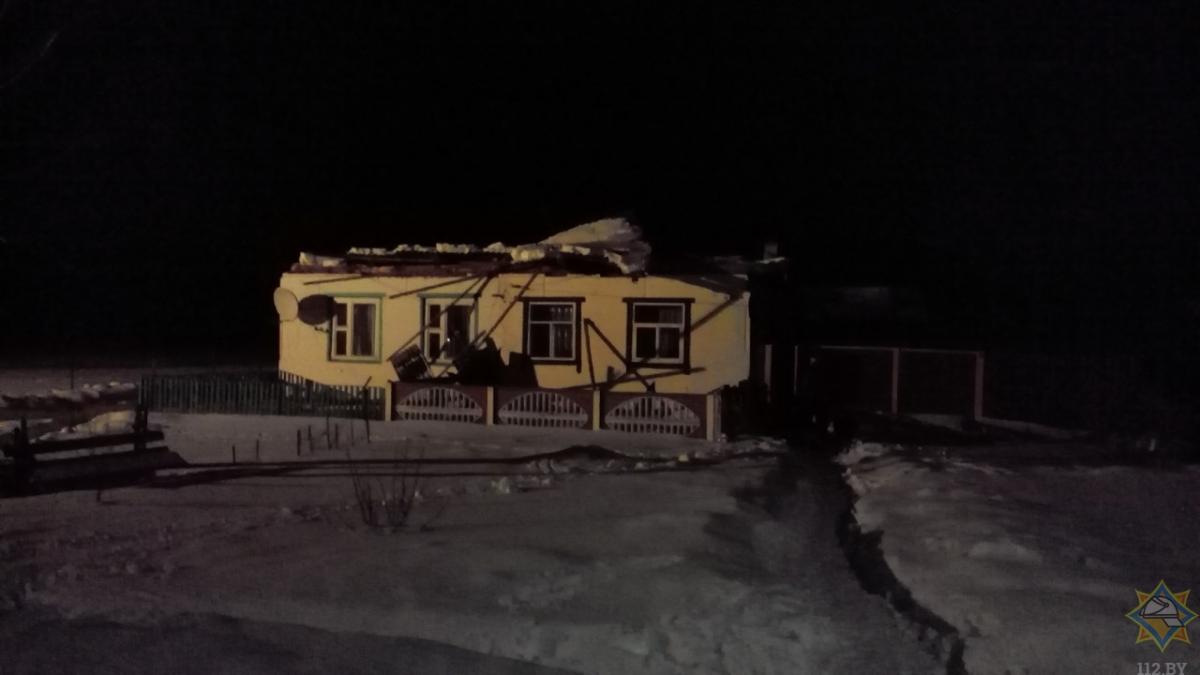 Кровля дома обрушилась в Быховском районе