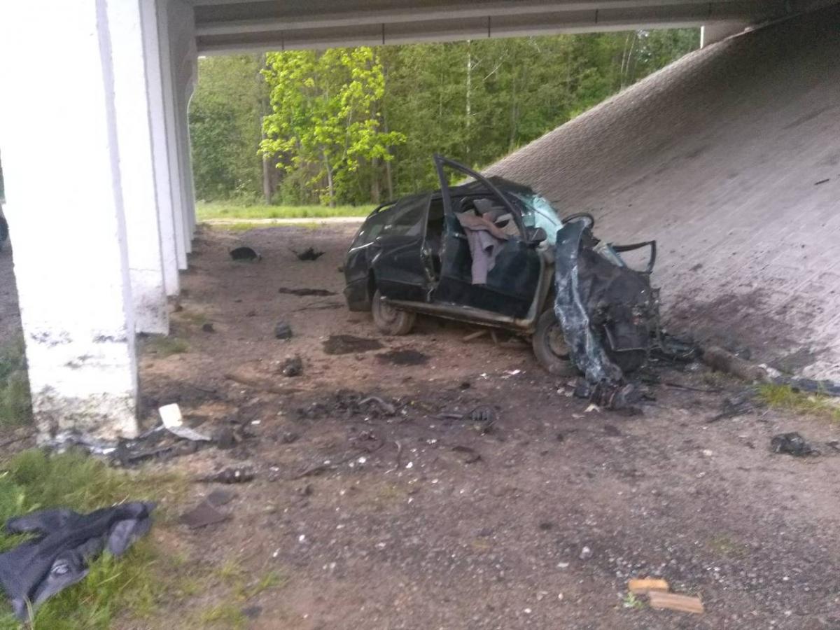 36-летний водитель в  Могилевском районе врезался в опору моста и погиб
