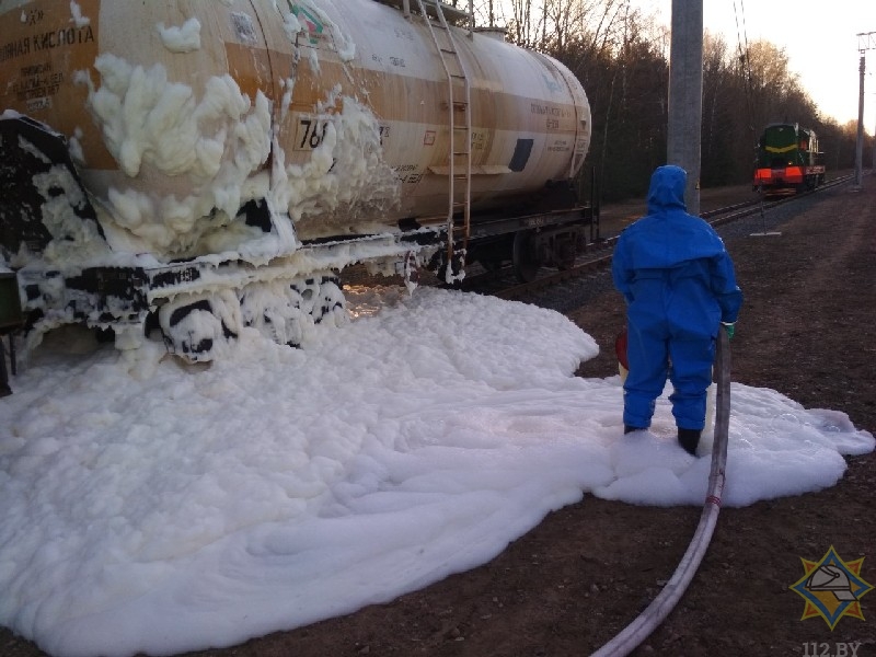 Утечку соляной кислоты ликвидировали на железнодорожной станции Осиповичи
