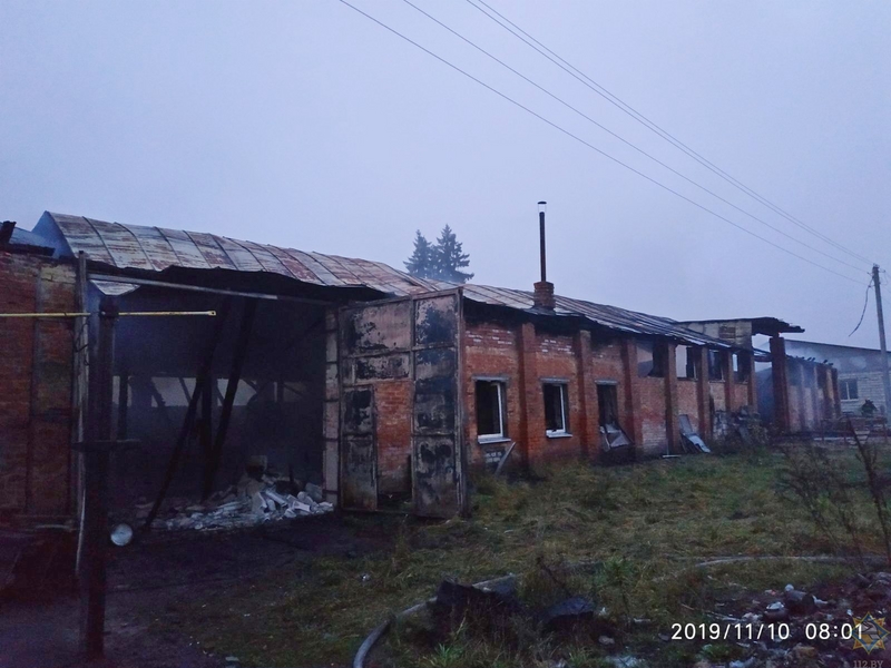 Пожар в производственном здании тушили в Могилевском районе