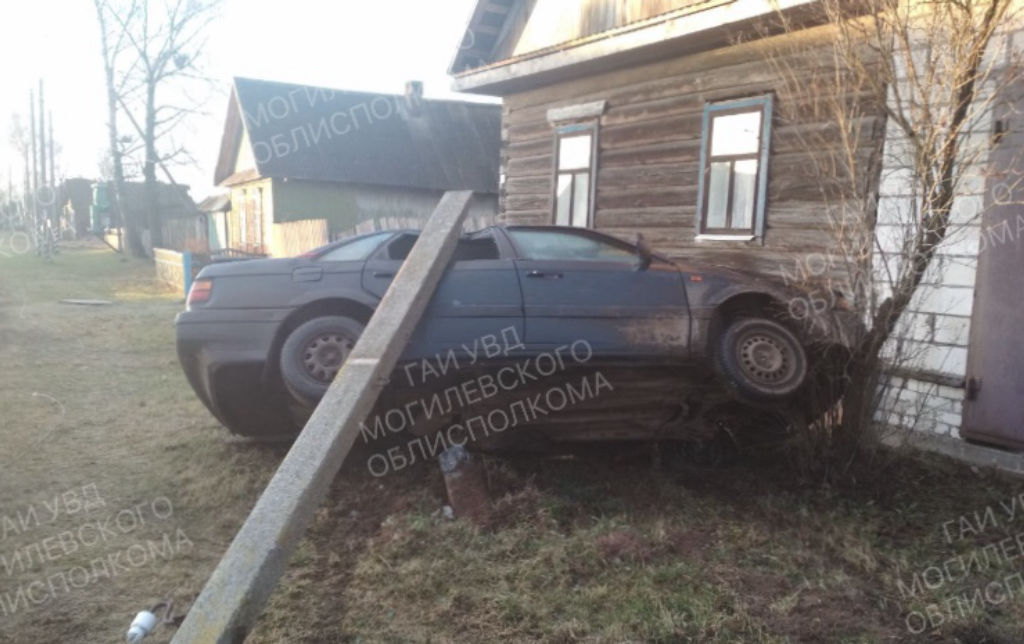 Автомобиль в Быховском районе въехал в световую опору, пострадал пассажир