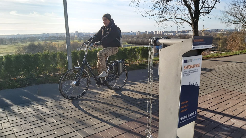 Мини-мастерские самообслуживания для велосипедистов установлены в Могилеве