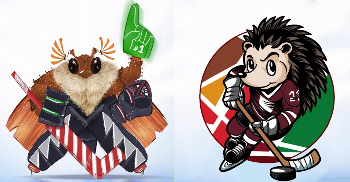 Хрущ и Еж - лидеры голосования болельщиков в выборе талисмана ЧМ по хоккею-2021