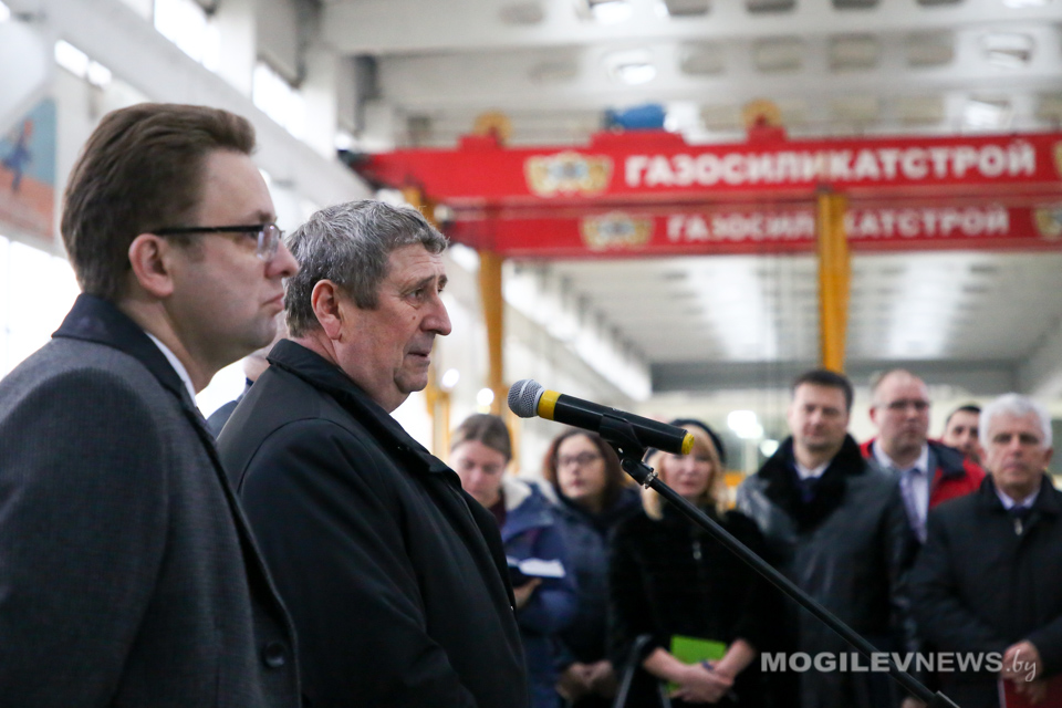 Михаил Русый посетил предприятие «Газосиликатстрой Могилев». Фото