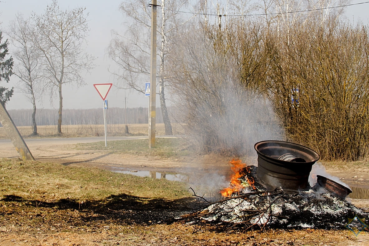 Рейд по предупреждению сжигания сухой растительности прошел в Осиповичском районе. Фото