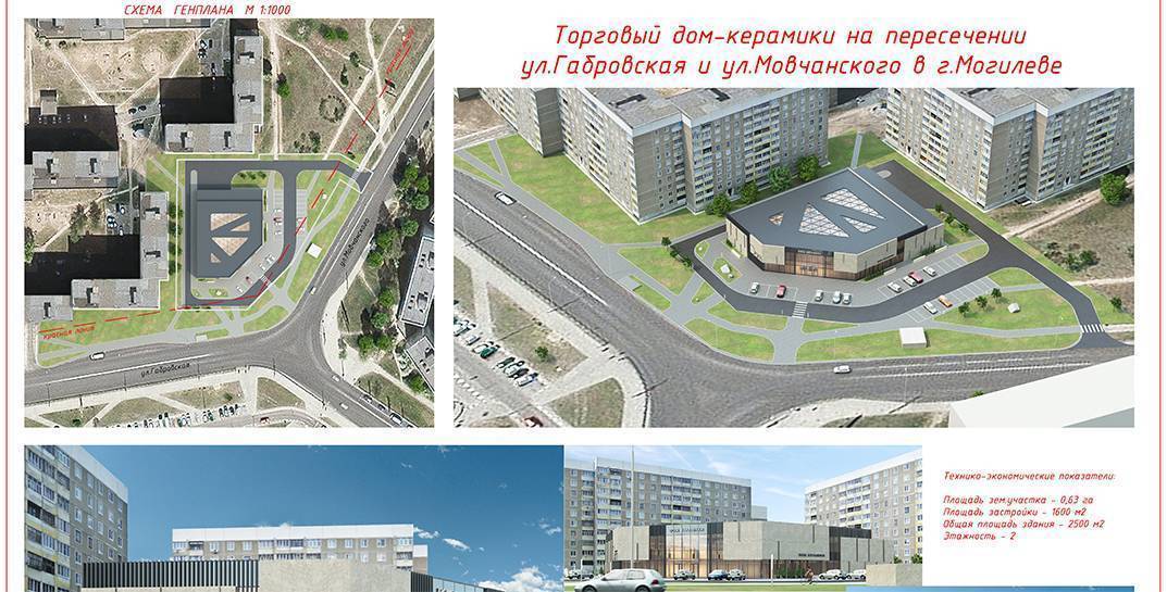Торговый дом керамики хотят построить в Могилеве на пересечении улиц Габровская и Мовчанского