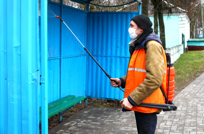 Дезинфекция остановок в Климовичах проводится еженедельно