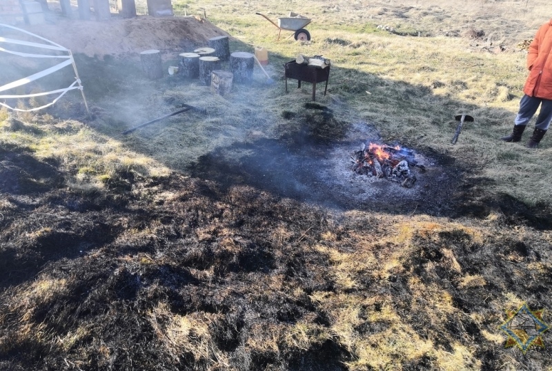 Женщина в Чаусском районе оставила без присмотра мангал - загорелась трава