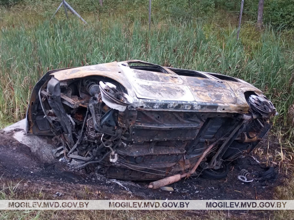Автомобиль Lada в Белыничском районе съехал в кювет иот удара загорелся