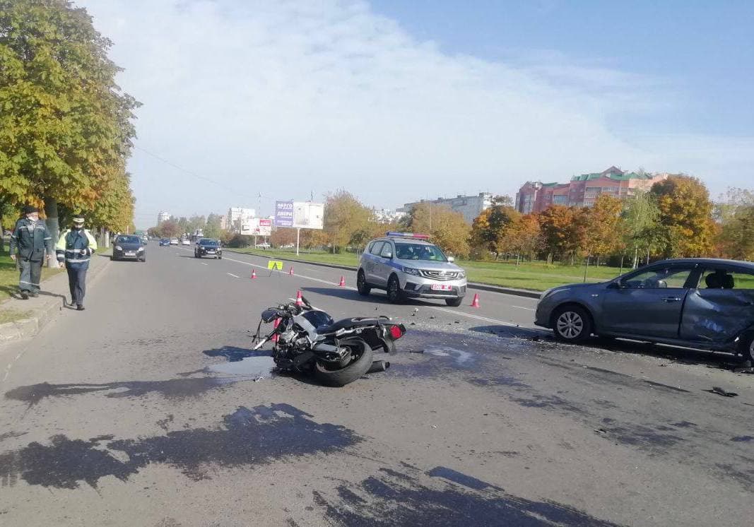 В Могилеве мотоциклист пострадал при столкновении с автомобилем