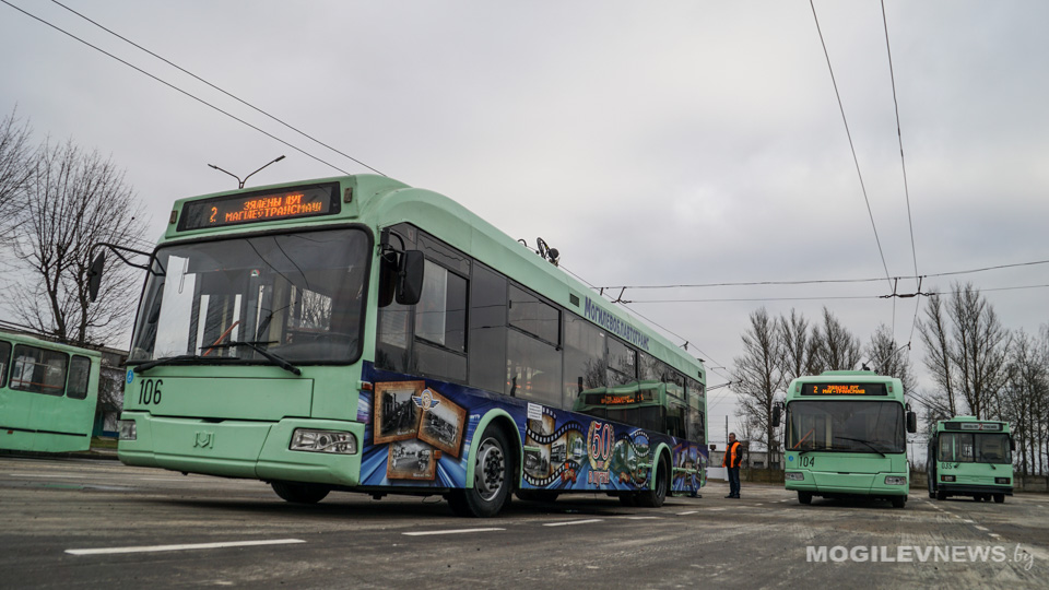 Временные изменения в движение троллейбуса №2 в Могилеве вносятся с 21 по 24 июля