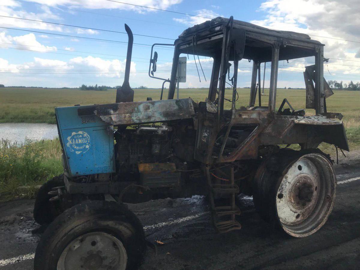 Трактор «МТЗ» с агрегатом для внесения удобрений загорелся в Могилёвском районе