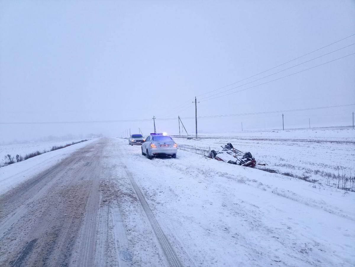 В Могилевском районе автомобиль съехал в кювет и опрокинулся
