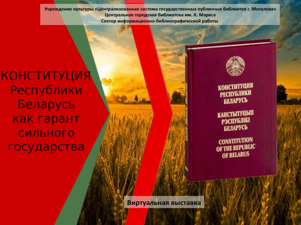 Виртуальную выставку ко Дню Конституции подготовила могилевская библиотека