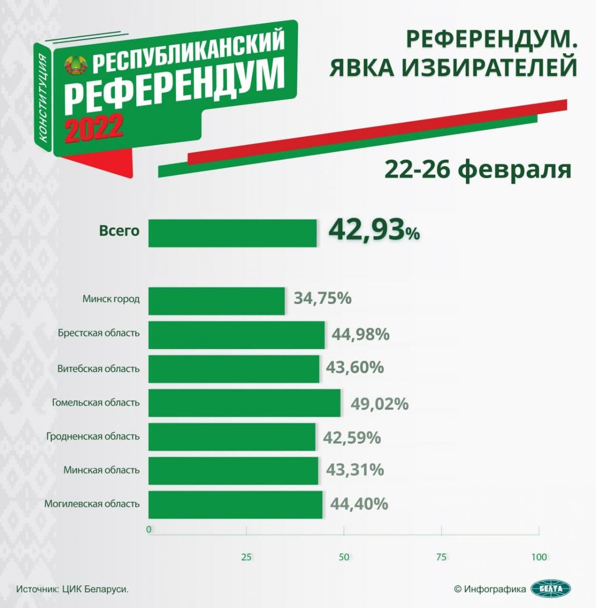 Досрочно проголосовали 44,40% жителей Могилевской области