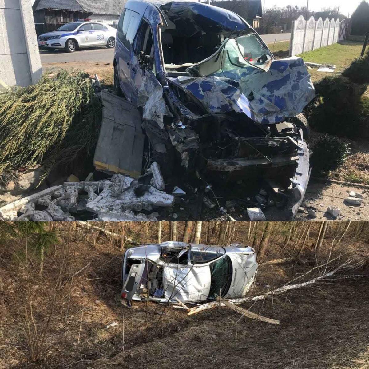 Жительница Осиповичского района на авто врезалась в забор. С травмами женщина госпитализирована