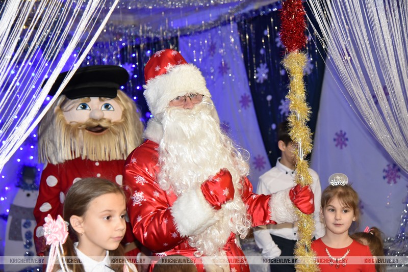 В Кричеве в резиденции Деда Мороза прошел новогодний утренник для детей из многодетных и опекунских семей