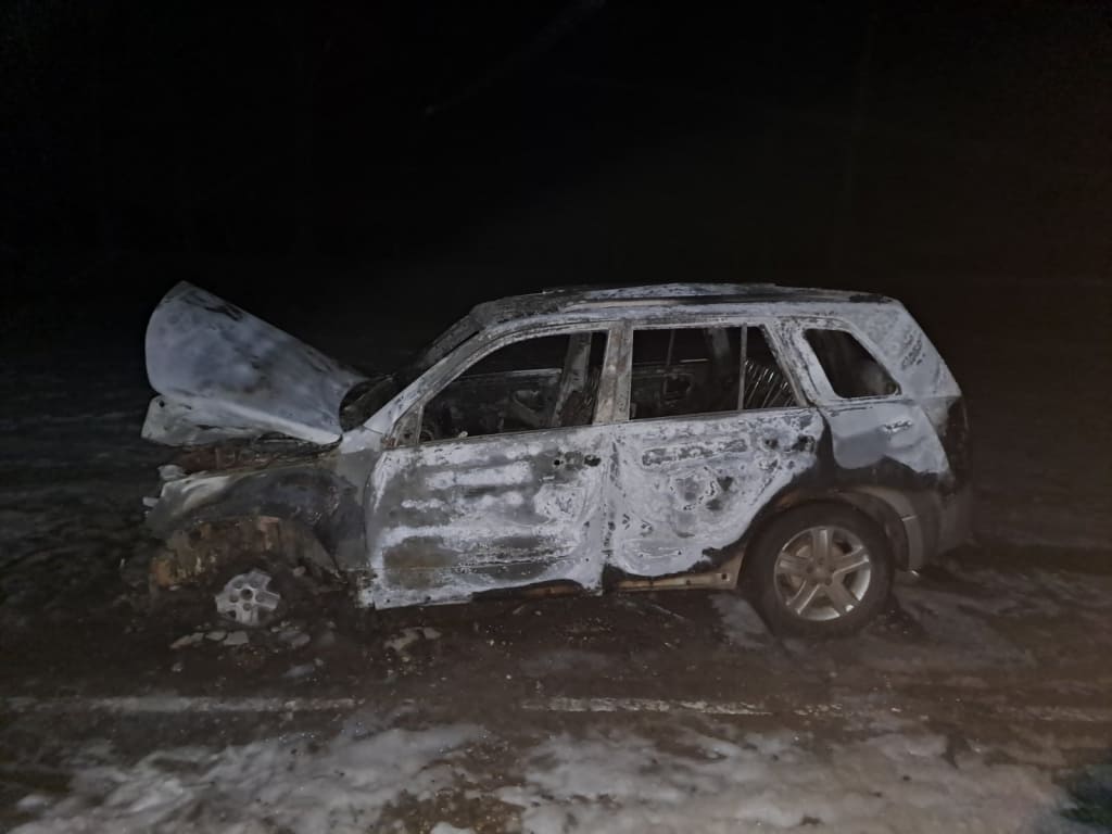 На трассе в Могилевском районе сгорел автомобиль
