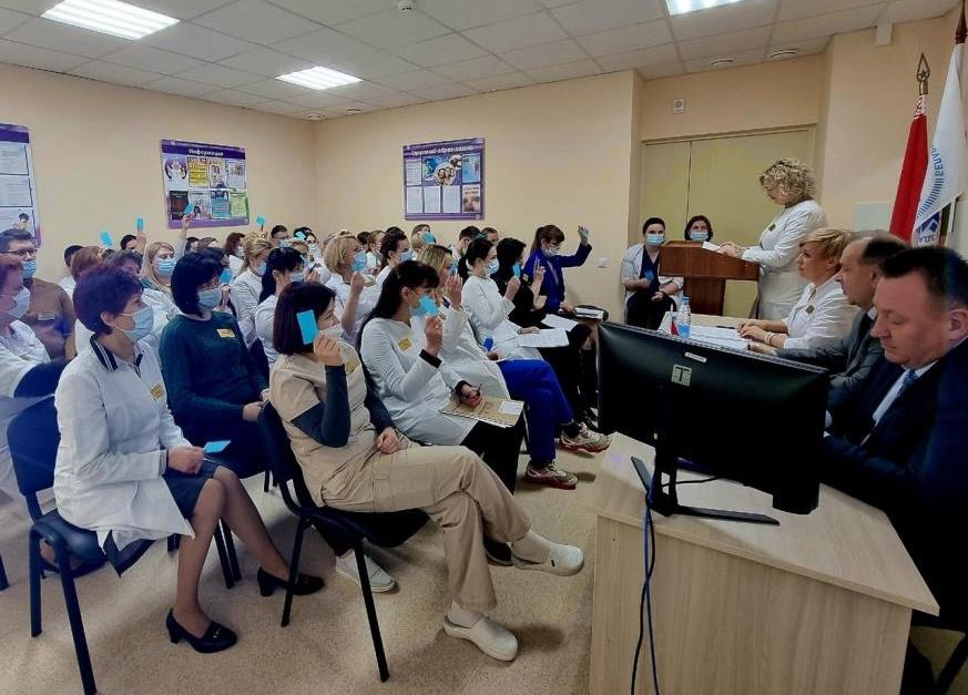 Председатели республиканского и областного профсоюза работников здравоохранения посетили Могилевскую поликлиника № 3