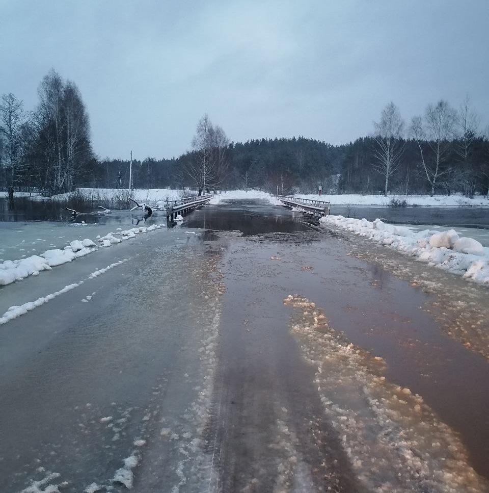 Подтопление низководного моста и участка дороги произошло в Чаусском районе