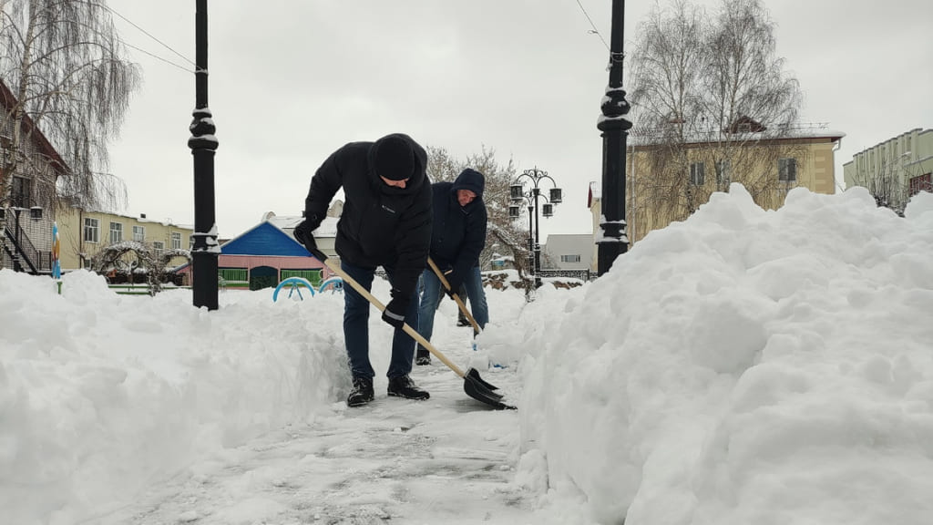 Могилёвские спасатели оказывают помощь в расчистке территорий от снега