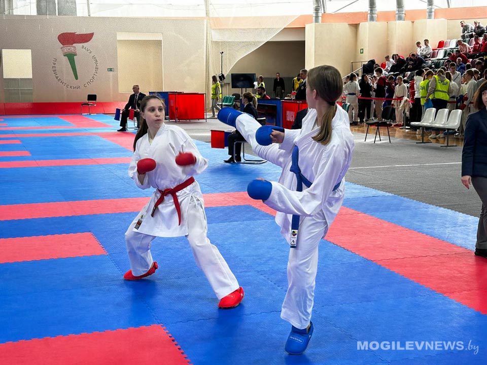 Первенство Республики Беларусь по каратэ среди кадетов и юниоров проходит в спортивном комплексе «Олимпиец» в Могилеве