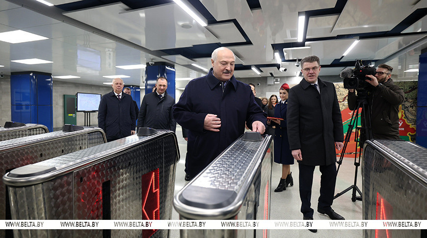 Лукашенко принял участие в торжественном открытии нового участка Минского метрополитена