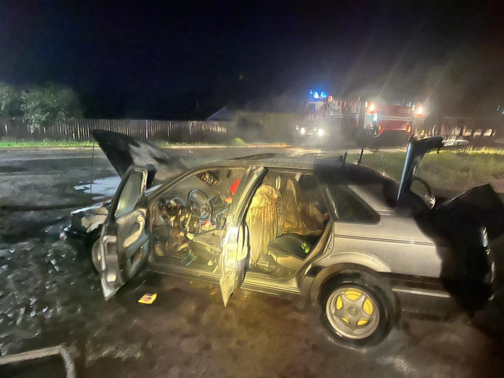 В Шклове горел Volkswagen Passat