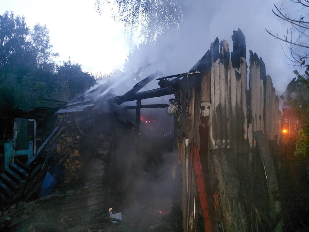 В Чаусском районе горела баня