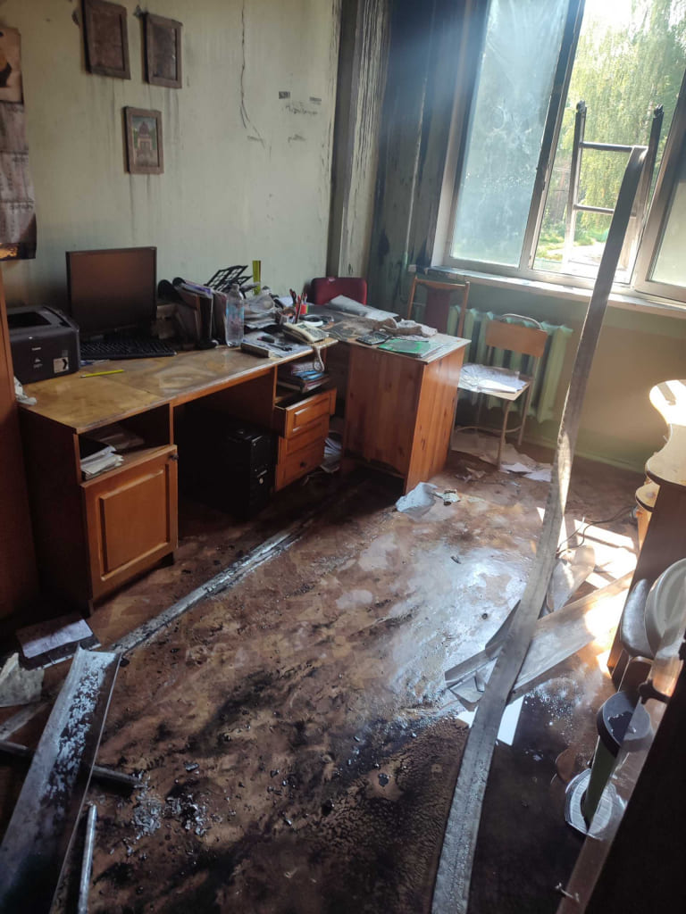 Пожар в поликлинике тушили в Могилеве