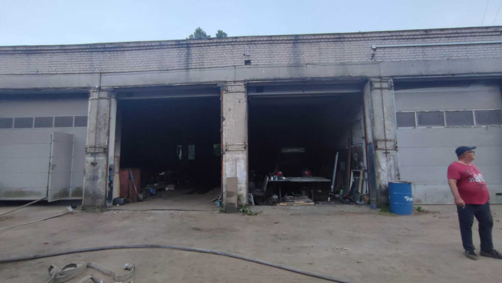 Пожар в блоке гаражей тушили  в Могилеве