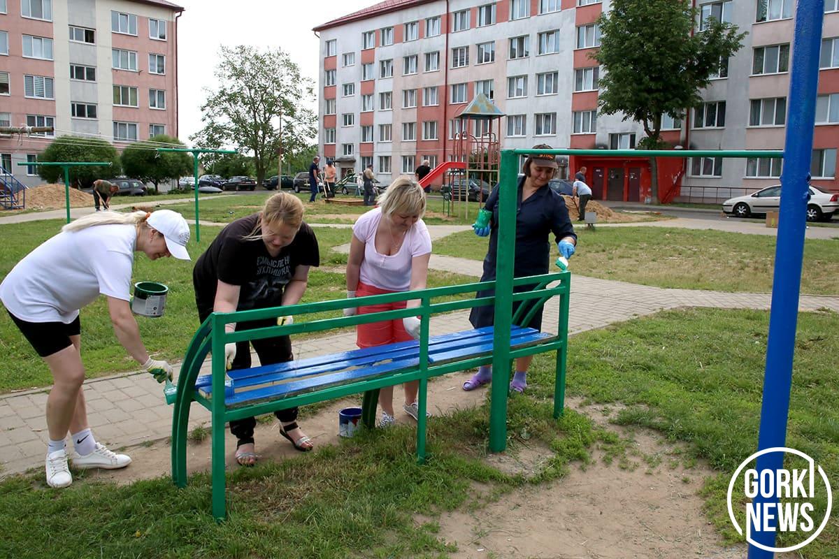 В день безвозмездного труда жители города Горки активно потрудились на благо родного края