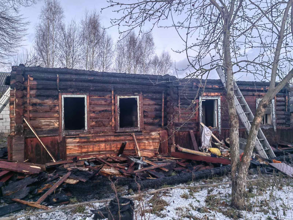 В Шкловском районе сгорел дачный дом