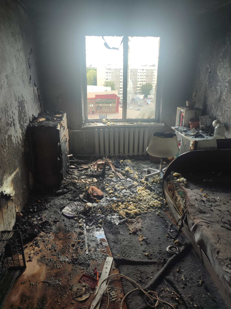 Пожар в общежитии тушили в Могилёве