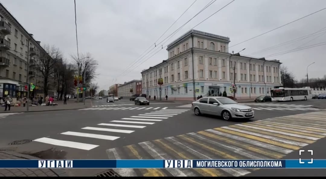 Диагональный пешеходный переход появился в Могилеве
