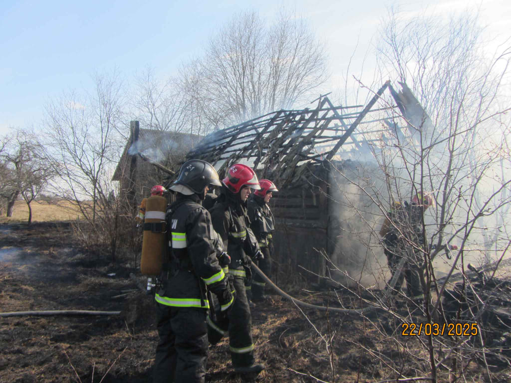 Пожар бросовых строений тушили в Бобруйском районе