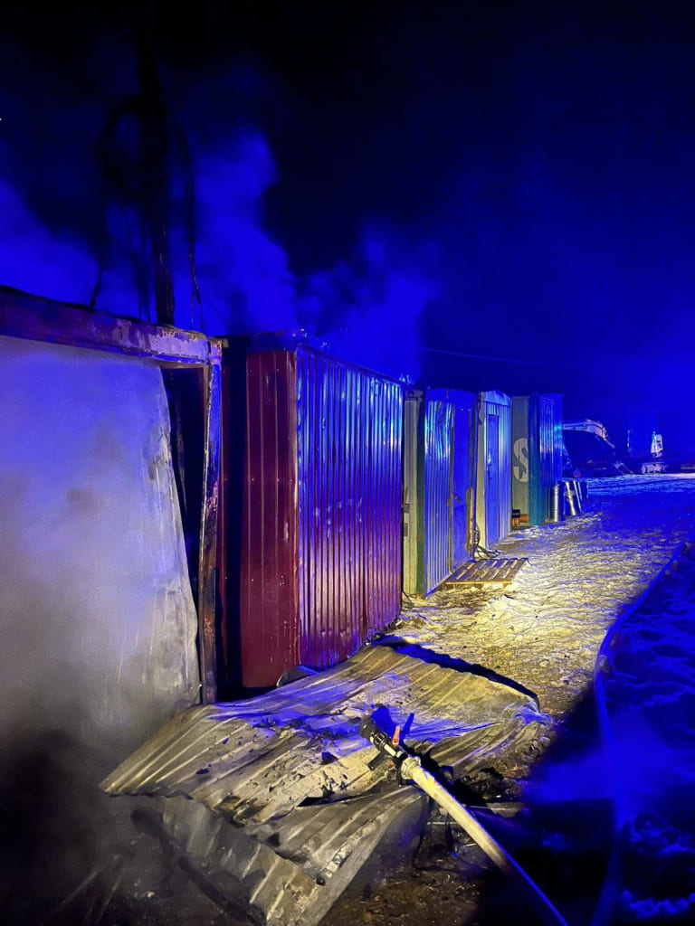 Пожар вагончиков тушили в Шкловском районе