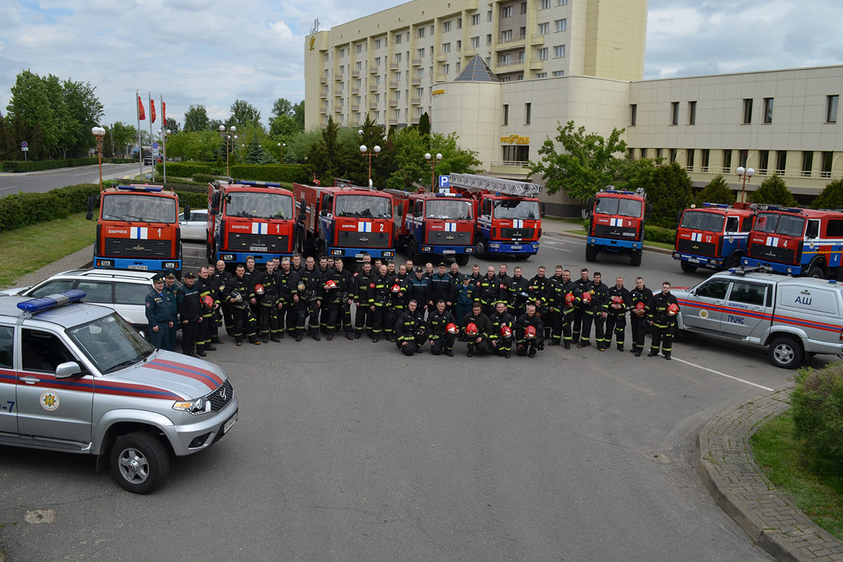 В гостиничном комплексе «Турист» в Бобруйске прошли учения спасателей