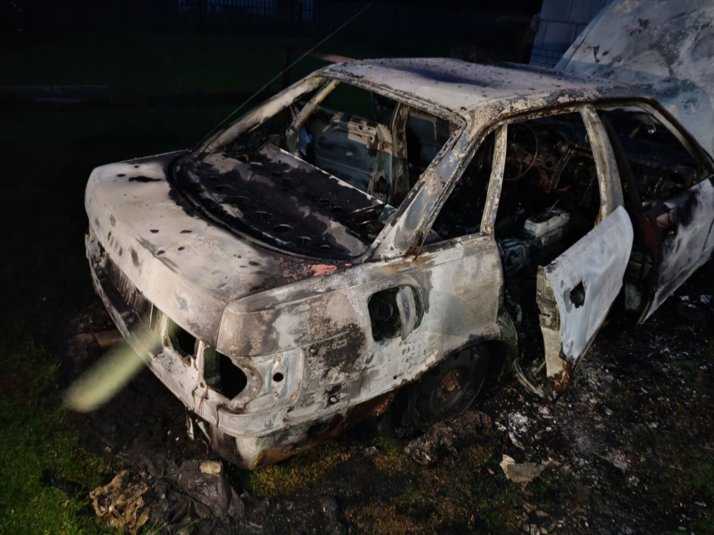 В Шкловском районе пожар полностью уничтожил автомобиль