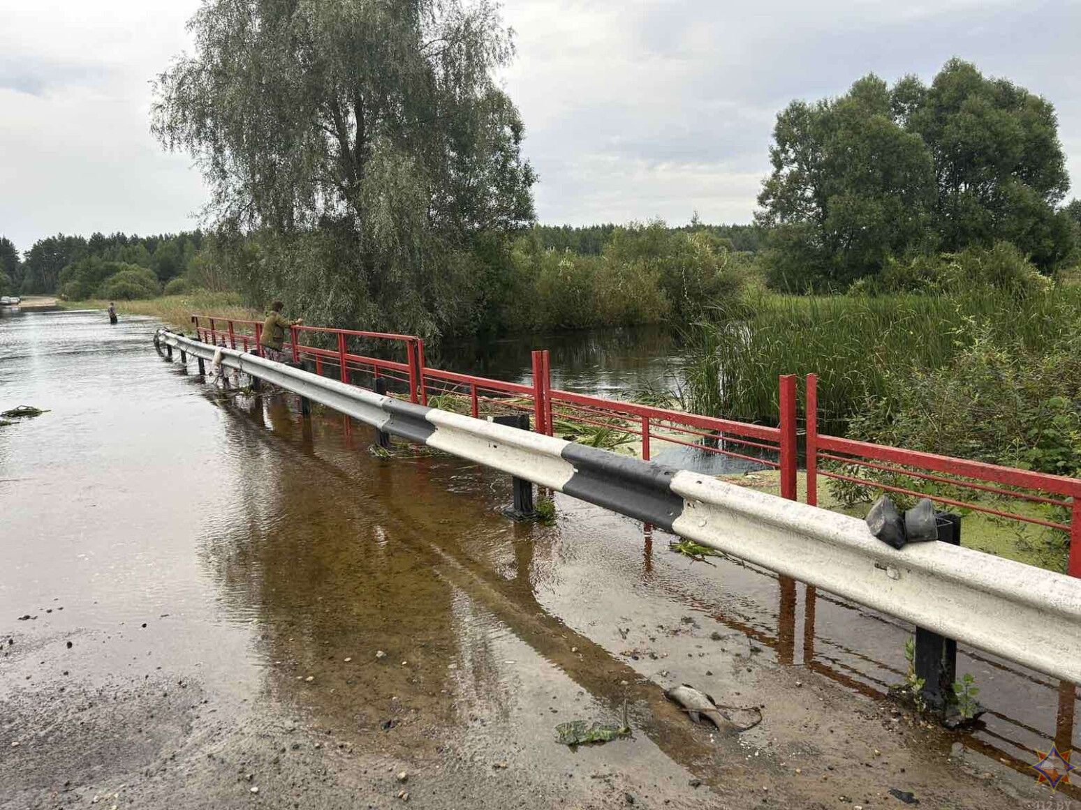 В Хотимском районе подтоплен мост