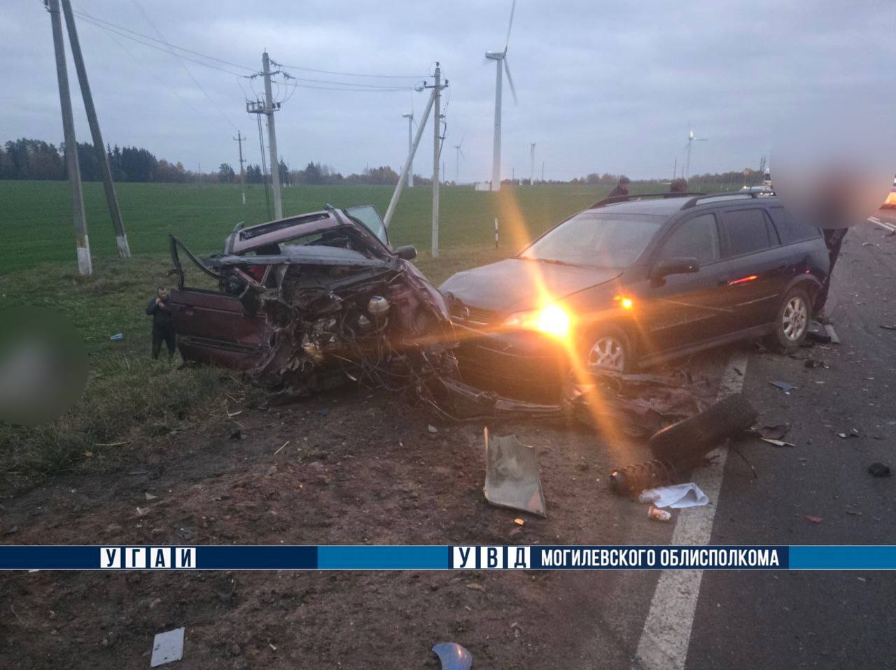 В Могилевском районе столкнулись четыре автомобиля: есть пострадавшие