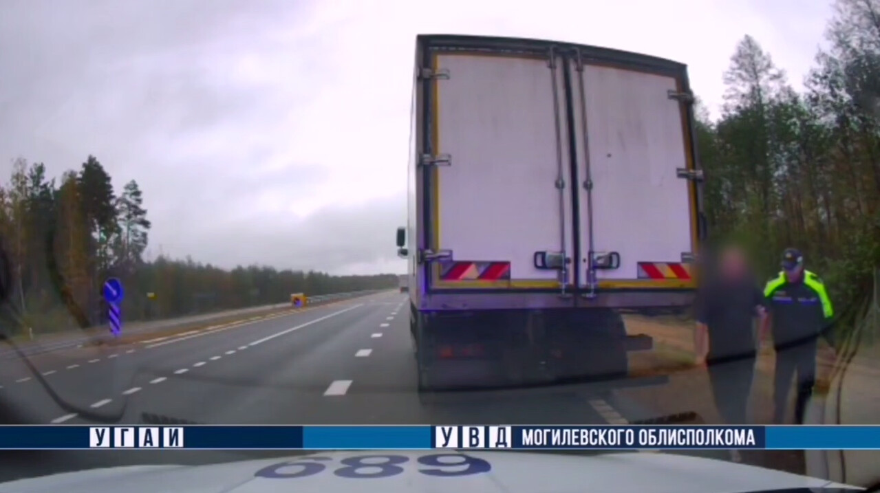 На трассе Минск–Гомель задержан пьяный водитель грузовика с 2 промилле алкоголя