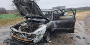 В Костюковичском районе пожар уничтожил легковой автомобиль