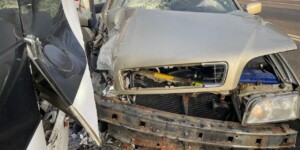 В Могилеве погрузчик протаранил Volvo, который врезался в троллейбус: пострадавших нет