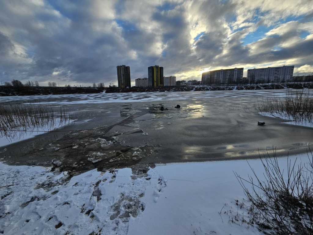 Пенсионер провалился под лед в Могилеве