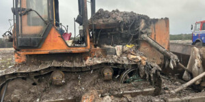 На полигоне под Бобруйском загорелся бульдозер: водитель сдерживал огонь до приезда МЧС