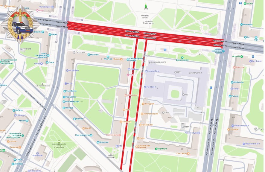 Движение транспорта в центре Могилева будет ограничено 15 декабря