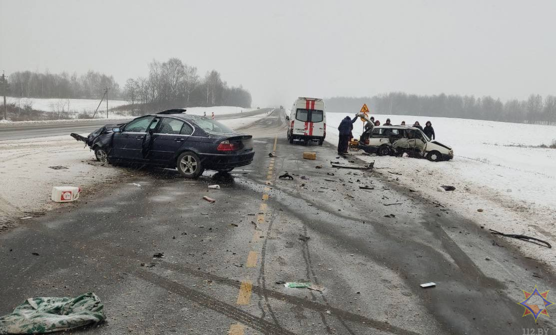 Водителя вырезали из искореженного авто после ДТП под Могилевом. Он в тяжелом состоянии