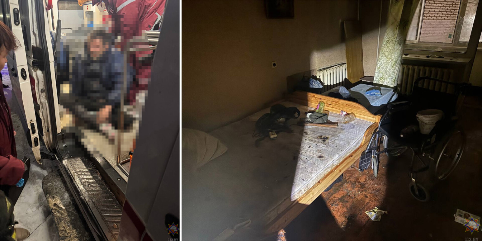 Мужчину спасли из горящей квартиры в Могилеве